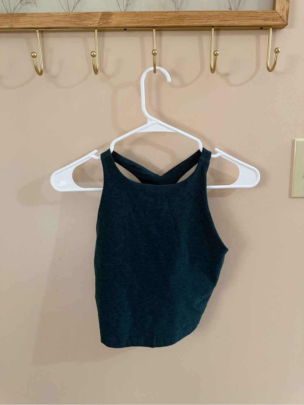 Beyond Yoga Teal-Like High Neck Racerback Tank Top